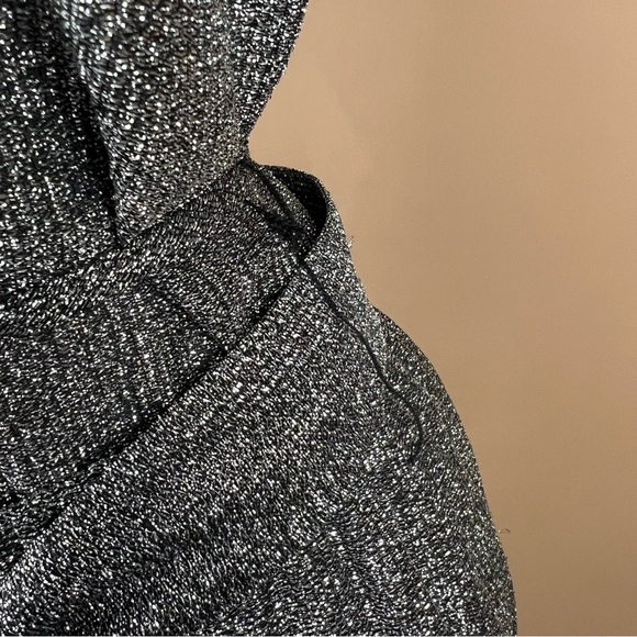 Vintage Metallic Silver and Black Collared Shirt with Matching Skirt Set - Picture 7 of 10